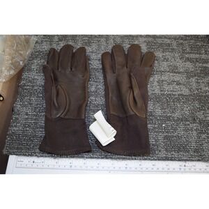 New US MILITARY Brown Leather Cloth Anti-Contact Gloves SIZE S 8415-00-227-1220